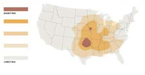 US Tornado Risk Map